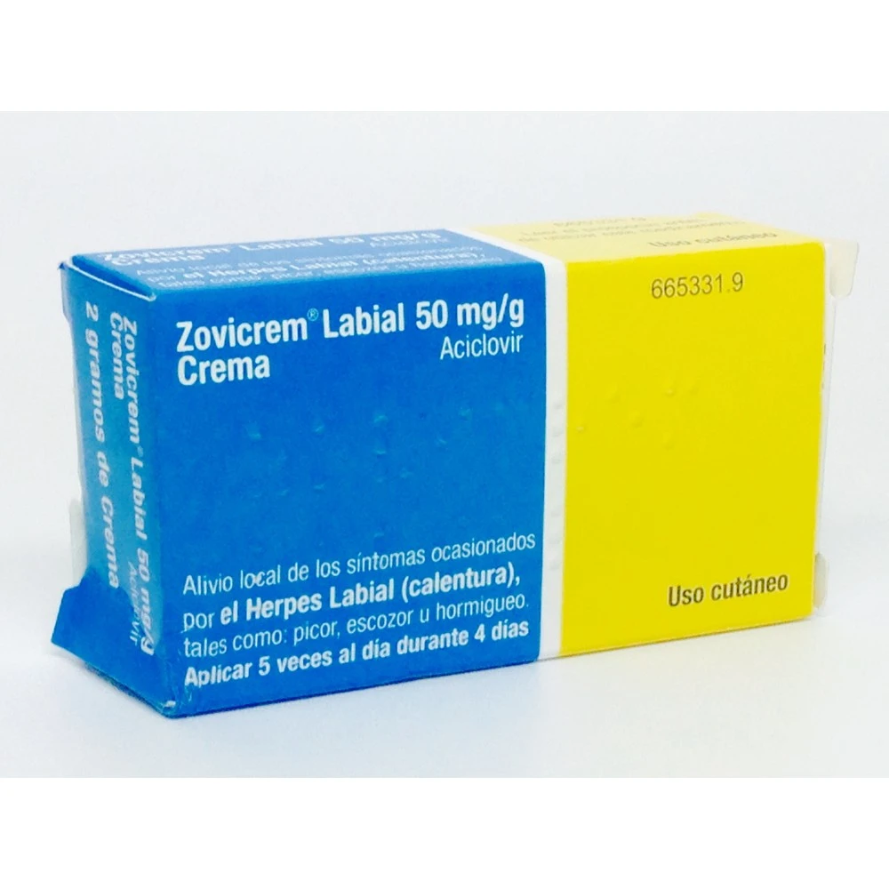 Zovicrem Labial 50 Mg/G Crema 1 Tubo 2 G 1 Zovicrem Labial 50 Mg/G Crema 1 Tubo 2 G